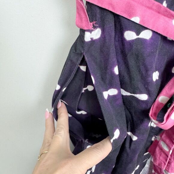 BUSAYO COLLECTIVE | Colorblock Polka Dot Belted Mini Shirt Dress Women’s Size 2 - Picture 10 of 11